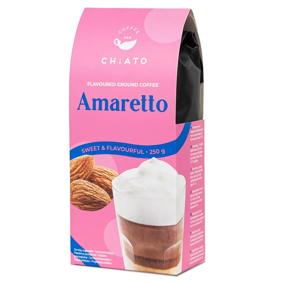 Amaretton makuinen jauhettu kahvi CHiATO Amaretto, 250 g