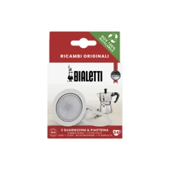 Bialetti tiivisteet ja suodatinkori alumiinista valmistettuihin 3/4 kupin mutteripannuihin