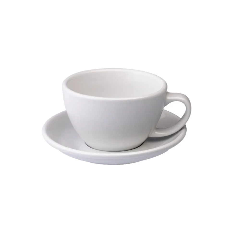Café Latte kuppi ja lautanen Loveramics Egg White, 300 ml
