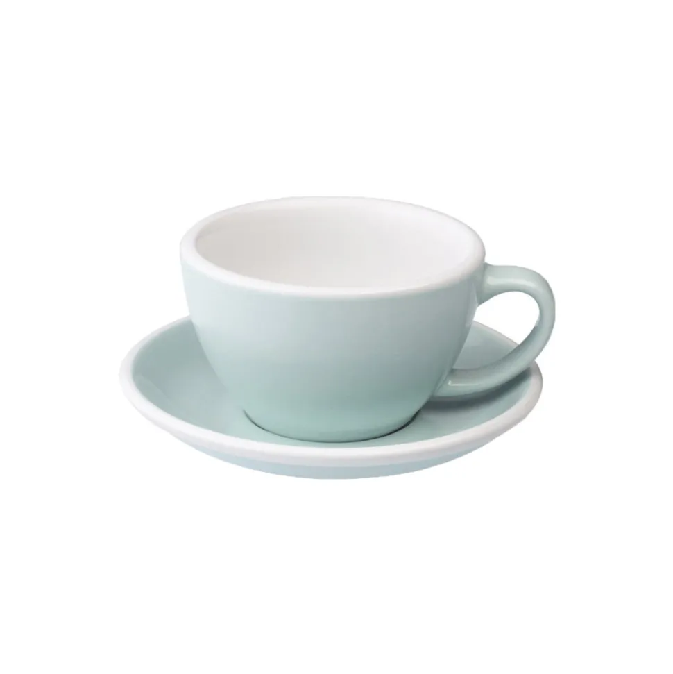 Café Latte kuppi ja lautanen Loveramics Egg River Blue, 300 ml
