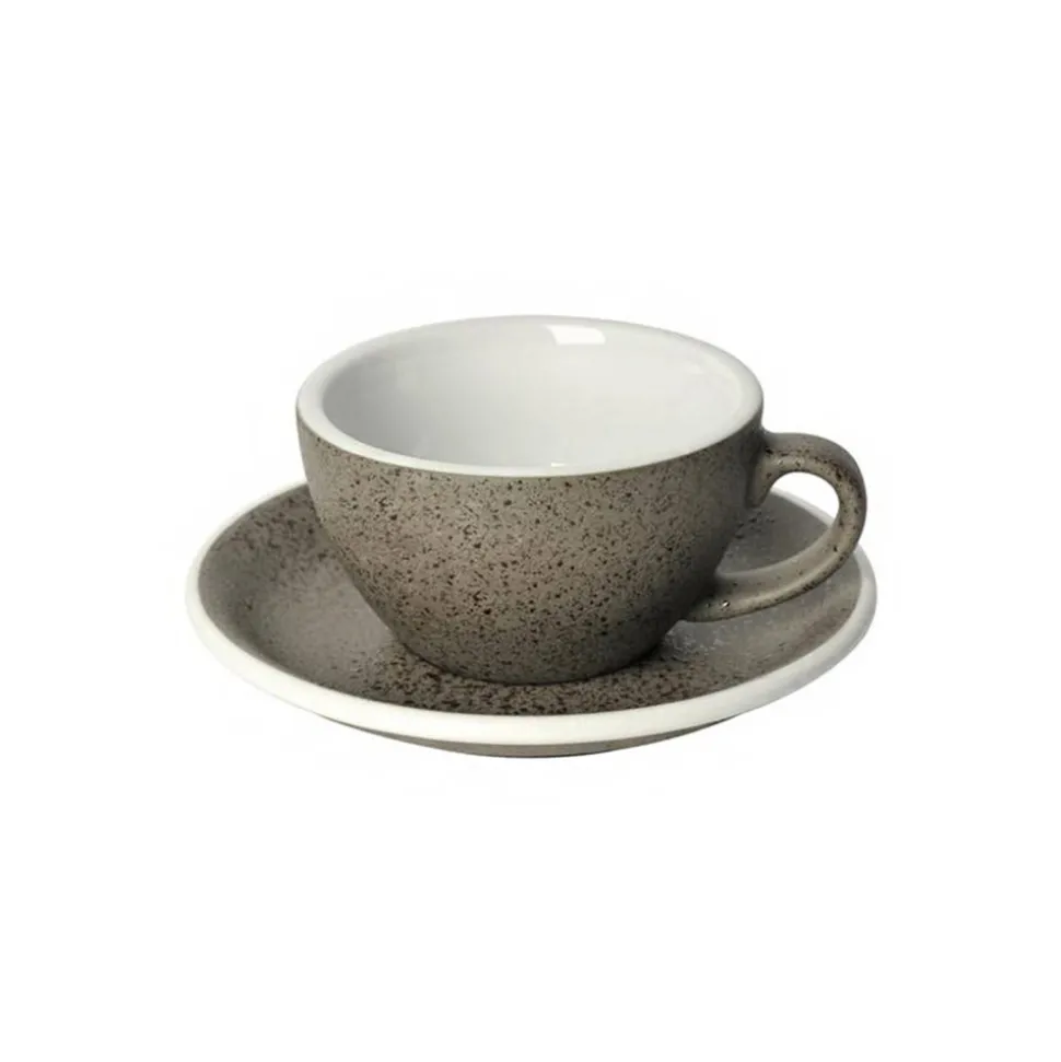 Cappuccino kuppi ja lautanen Loveramics Egg Granite, 200 ml