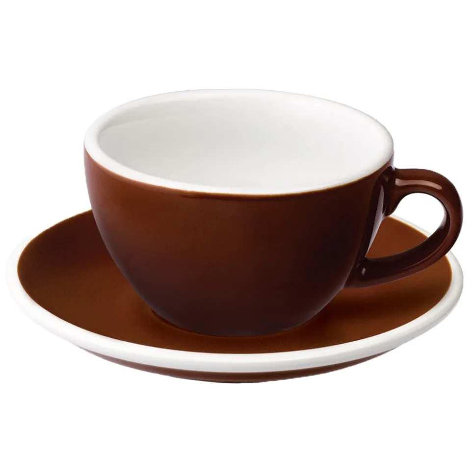 Cappuccino kuppi ja lautanen Loveramics Egg Brown, 200 ml