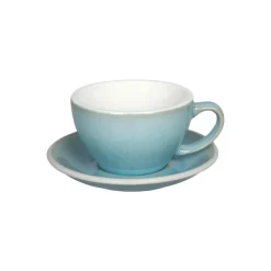 Cappuccinokuppi ja aluslautanen Loveramics Egg Ice Blue, 200 ml