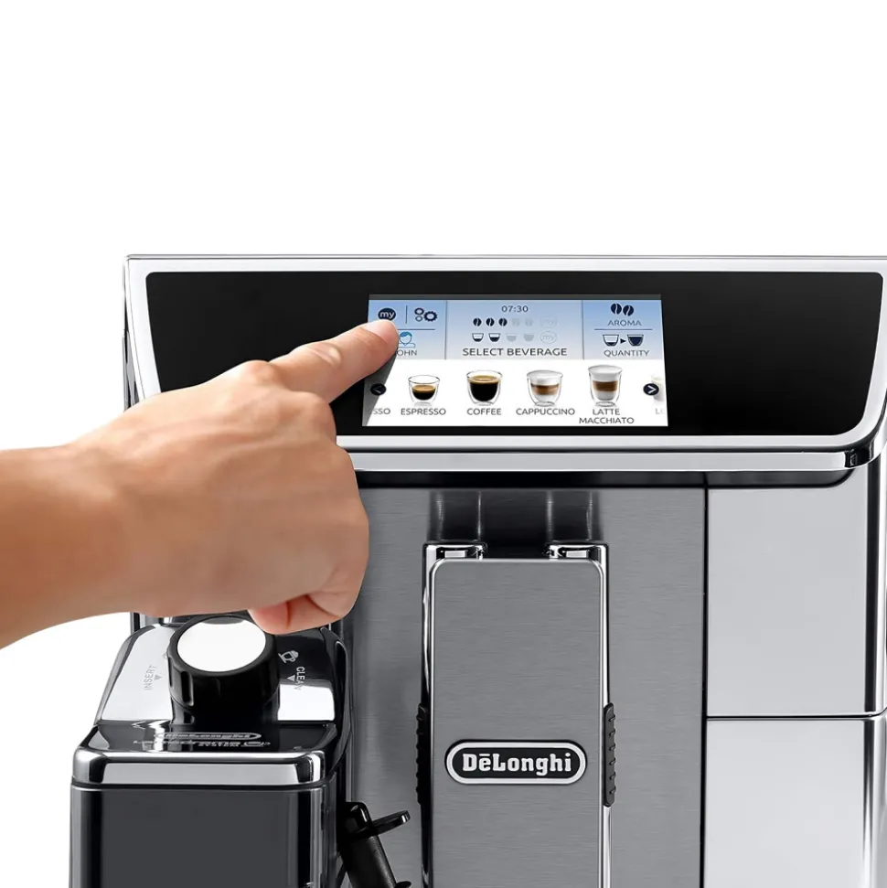 DeLonghi PrimaDonna Elite Experience ECAM650.85.MS kahviautomaatti – hopea
