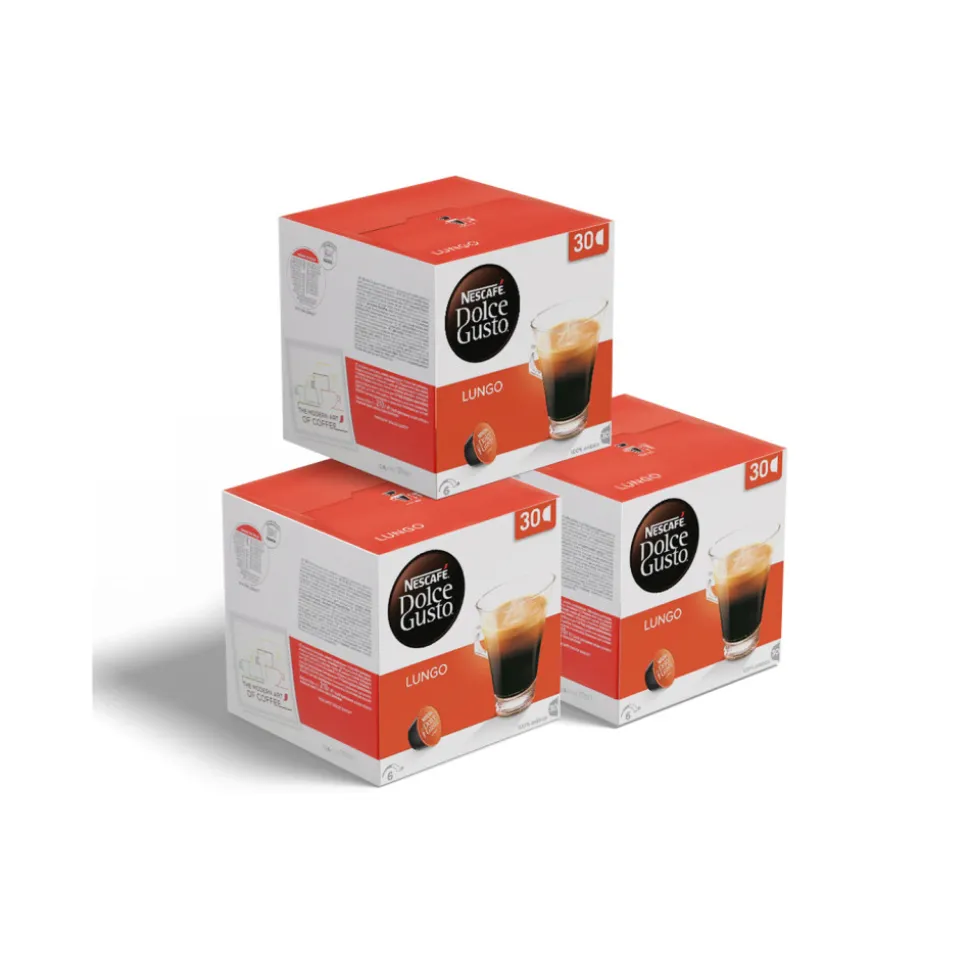 Dolce Gusto® -koneille sopiva kahvikapselisarja NESCAFÉ Dolce Gusto Lungo, 3 x 30 kpl.