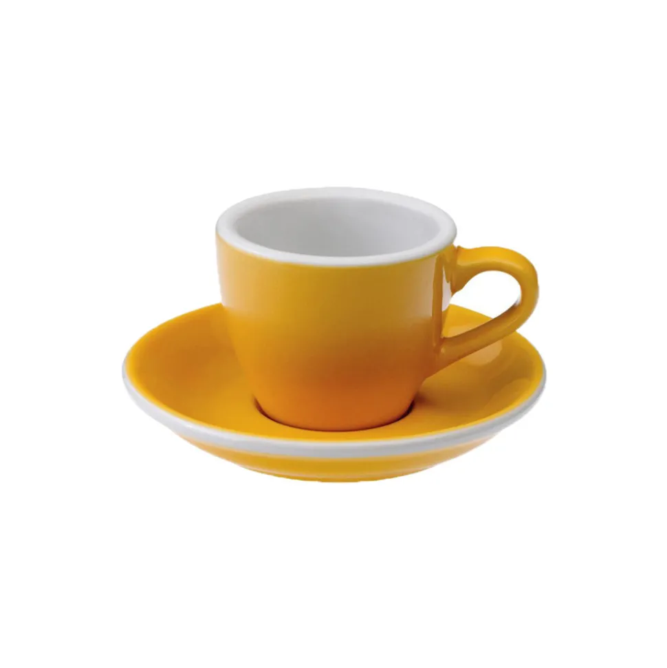 Espresso kuppi ja lautanen Loveramics Egg Yellow, 80 ml