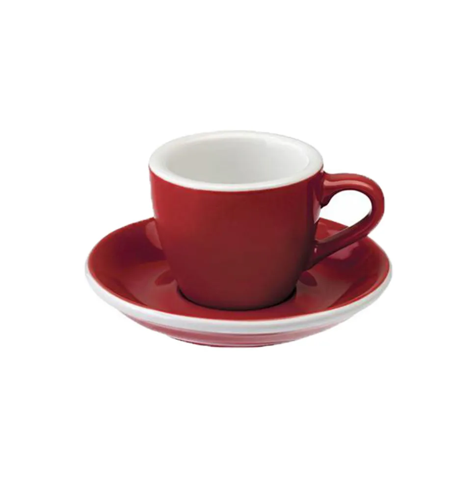Espresso kuppi ja lautanen Loveramics Egg Red, 80 ml