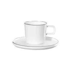 Espresso-kuppi ja aluslautanen Asa Selection Oco Ligne Noire, 80 ml