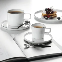 Espresso-kuppi ja aluslautanen Asa Selection Oco Ligne Noire, 80 ml