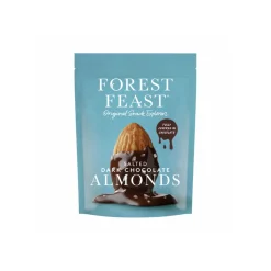 Forest Feast tummalla suklaalla kuorrutetut suolatut mantelit, 120 g