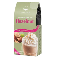 Hasselpähkinän makuinen jauhettu kahvi CHiATO Hazelnut, 250 g