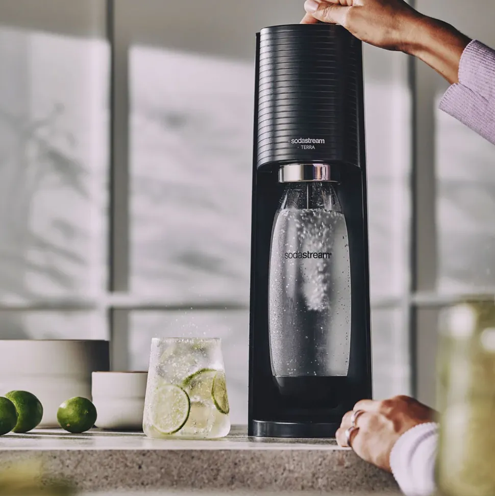 Hiilihapotuslaite SodaStream Terra Black + 2 pulloa