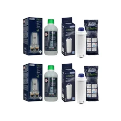 Huoltoainesetti De’Longhi EcoDecalk (DLSC500) + vedensuodatin (DLSC002), 2 kpl.