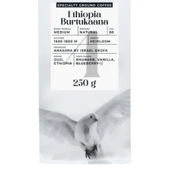 Jauhettu specialty-kahvi Black Crow White Pigeon Ethiopia Burtukaana, 250 g