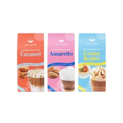 Jauhetun kahvin setti CHiATO Amaretto & Caramel & Crème Brûlée, 3 x 250 g
