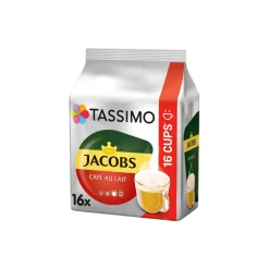 Kahvikapselit Tassimo Café Au Lait (yhteensopiva Bosch Tassimo -kapselikeitinten kanssa), 16 kpl.