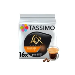Kahvikapselit Tassimo L’OR Espresso Delizioso (yhteensopiva Bosch Tassimo -kapselikeitinten kanssa), 16 kpl.