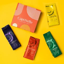 Kahvipapusetti Caprisette, 4 x 250 g lahjapakkauksessa