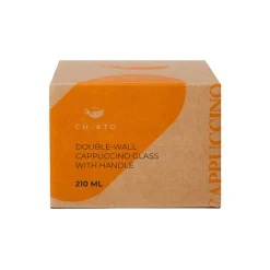 Kaksinkertainen cappuccinolasi kahvalla CHiATO, 210 ml