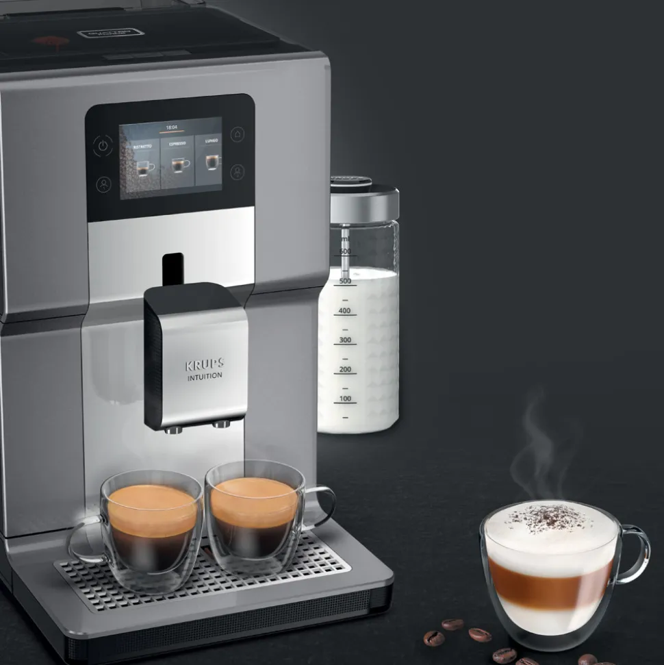 Krups Intuition Preference+ EA875E10 kahviautomaatti – vaaleanharmaa