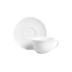 Kuppi ja aluslautanen Homla PRIOLO White, 200 ml