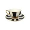 Kuppi ja lautanen Bombay Duck Monte Carlo Stripy Black/White, 180 ml