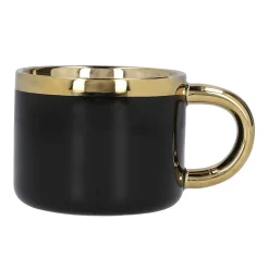 Kuppi lautasella ja lusikalla Homla SINNES Black, 200 ml