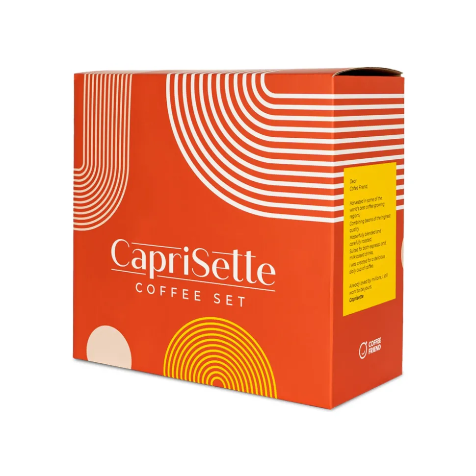 Lajitelma jauhettua kahvia Caprisette, 4 x 250 g lahjapakkauksessa