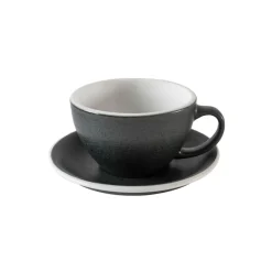Lattekuppi ja aluslautanen Loveramics Egg Anthracite, 300 ml