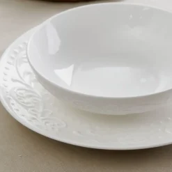 Lautanen Homla SYLIA Deep White Ornament, 20 cm