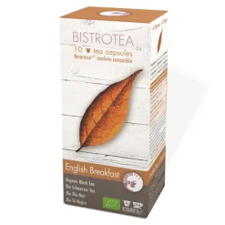 Luomuteekapselit Nespresso®-koneisiin Bistro Tea English Breakfast, 10 kpl.