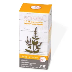 Luomuteekapselit Nespresso®-koneisiin Bistro Tea Herbs’n Honey, 10 kpl.