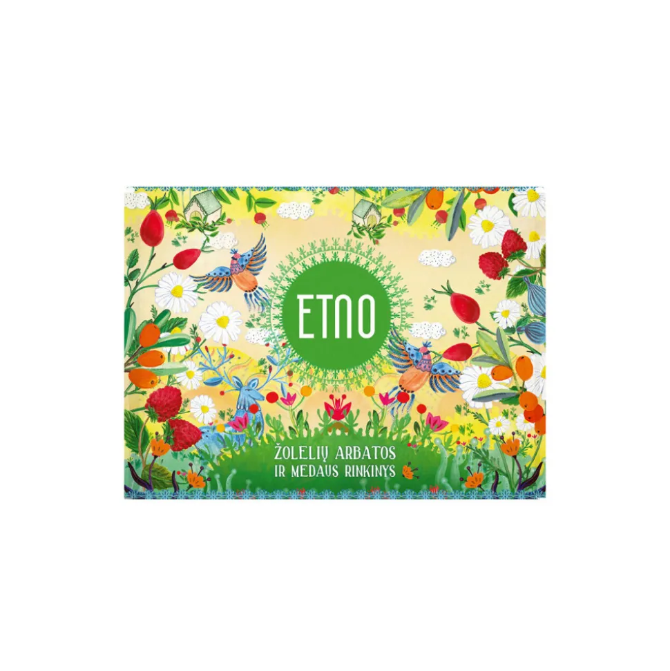 Luonnollinen yrttitee & hunaja -setti ETNO, 50 kpl. + hunaja