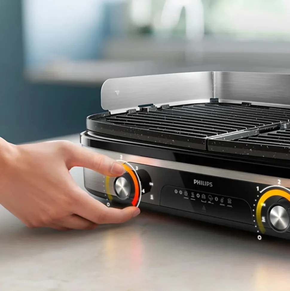 Philips HD6222/90 pöytägrilli – 2400 W, musta/hopea