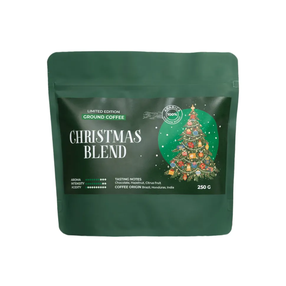 Rajoitettu erä – juhlava jauhettu kahvi Christmas Blend, 250 g