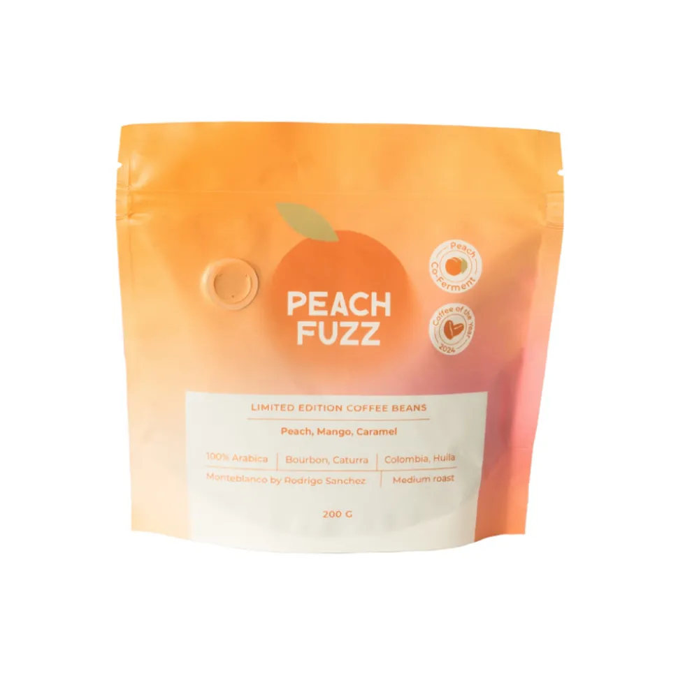 Rajoitettu erä kahvipapuja Coffee of the Year 2024 Peach Fuzz, 200 g