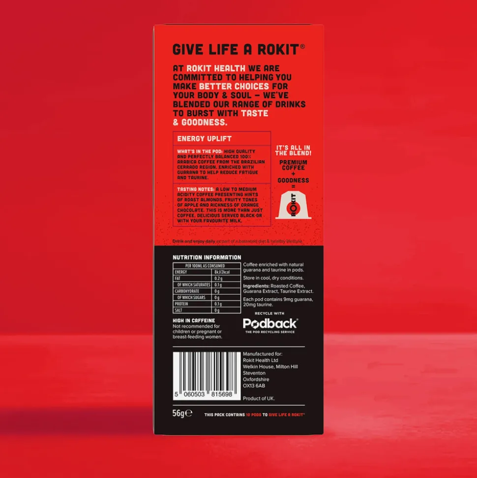Rokit Energy Uplift Nespresso® -koneisiin sopivat kahvikapselit, 10 kpl.