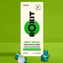 Rokit Mighty Matcha Nespresso®-koneisiin sopivat luomulaatuiset matcha-tee -kapselit, 10 kpl.