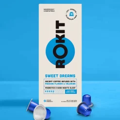 Rokit Sweet Dreams Nespresso®-koneisiin sopivat kofeiinittomat kahvikapselit, 10 kpl.