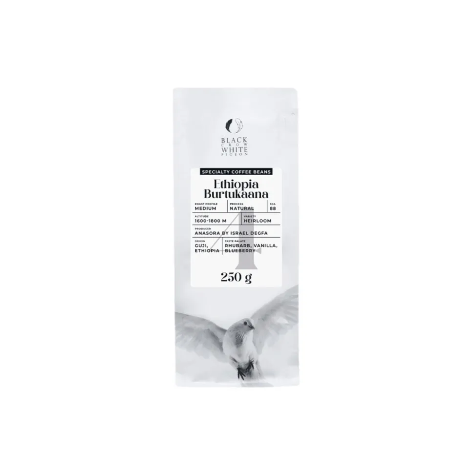 Specialty-kahvipavut Black Crow White Pigeon Ethiopia Burtukaana, 250 g