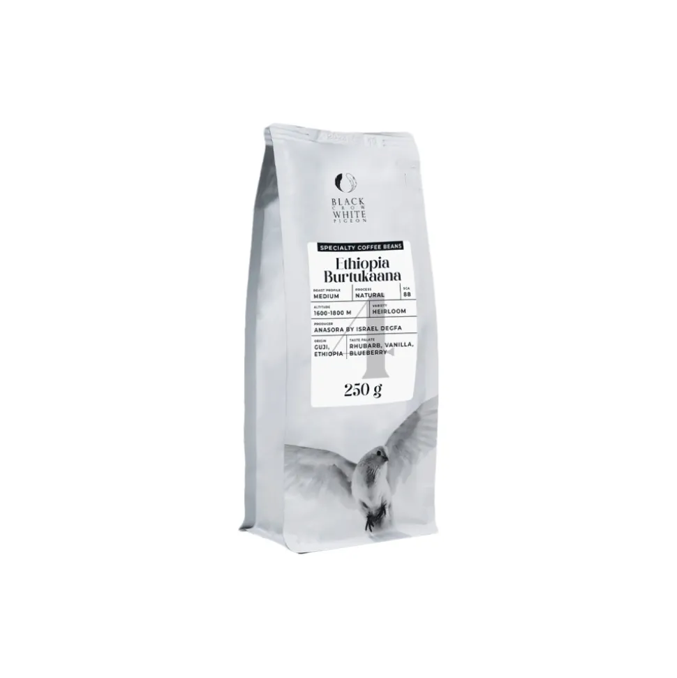 Specialty-kahvipavut Black Crow White Pigeon Ethiopia Burtukaana, 250 g
