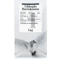 Specialty-kahvipavut Black Crow White Pigeon Ethiopia Burtukaana, 1 kg