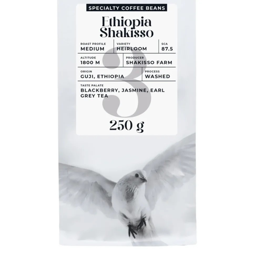 Specialty-kahvipavut Black Crow White Pigeon Ethiopia Shakisso, 250 g