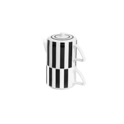 Teepannu ja kuppi Homla BRETA Black Stripes, 300 ml