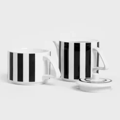 Teepannu ja kuppi Homla BRETA Black Stripes, 300 ml