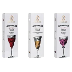 Tumma suklaa kuivatuilla hapankirsikoilla ja ruusun terälehdillä Laurence Chommelier Red Wine, 100 g