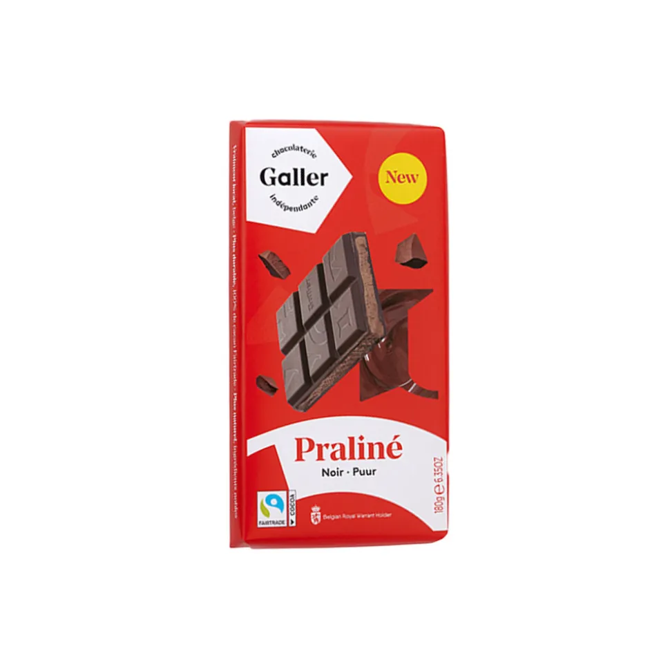 Tumma suklaalevy praliinitäytteellä Galler Noir Praline, 180 g