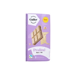 Valkosuklaalevy praliinitäytteellä Galler Blanc Praline, 180 g