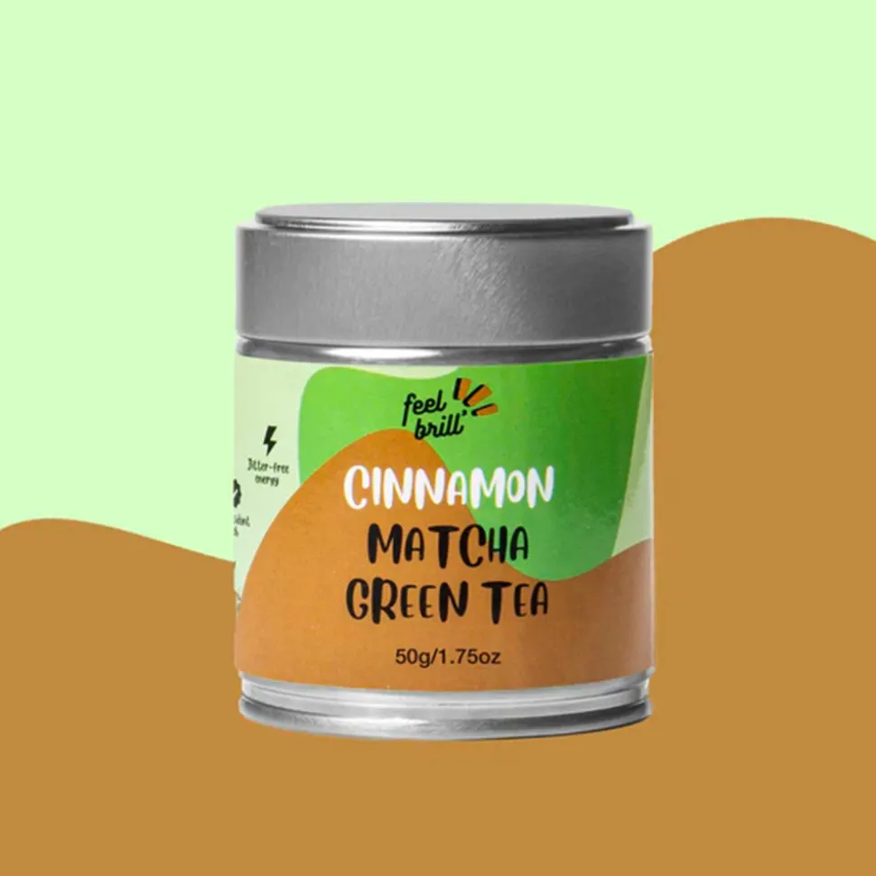 Vihreä matcha-tee kanelilla Feel Brill, 50 g
