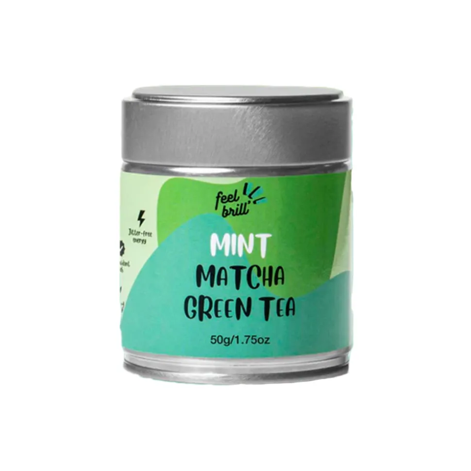 Vihreä matcha-tee mintulla Feel Brill, 50 g